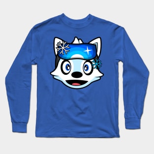 Excited Skier Alaskan Malamute Brook Long Sleeve T-Shirt